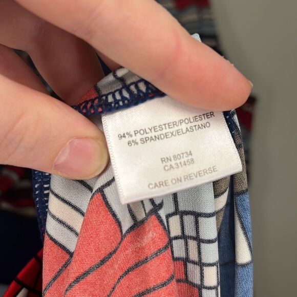 Women’s BCBGMAXAZRIA multicolored geometric sleeveless mini dress y2k multicolor - Picture 5 of 5